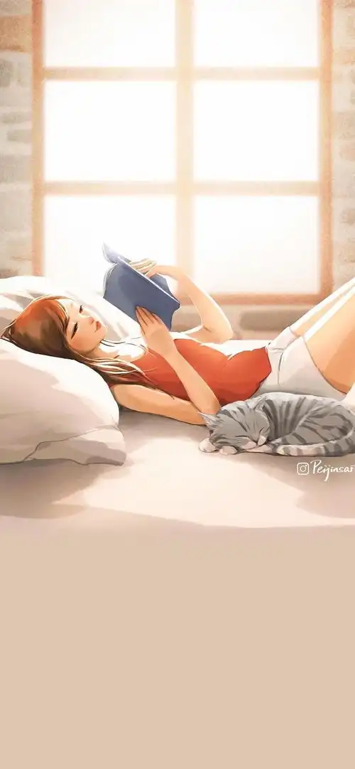 壁纸阳光下的女孩插画,用笑容去治愈世界
