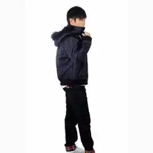 2012秋冬男士休闲棉皮衣韩版潮男装时尚大码黑棉服

