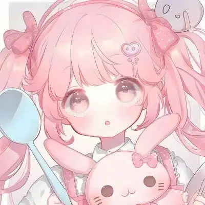 可爱粉色系少女心动漫头像图片
