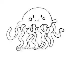 学画卡通水母
