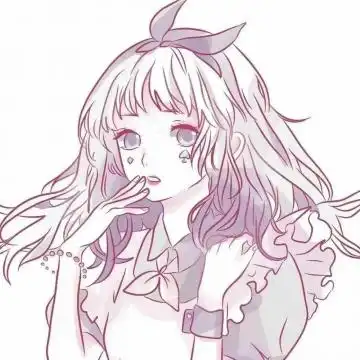 粉色系手绘精致少女头像
