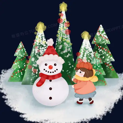 冬天小女孩在雪地堆雪人卡通插画场景元素png图片素材免费下载元素png31893189像素
