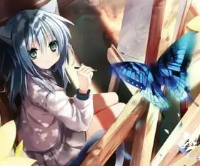 水晶蓝色长发美少女的图片,越多越好
