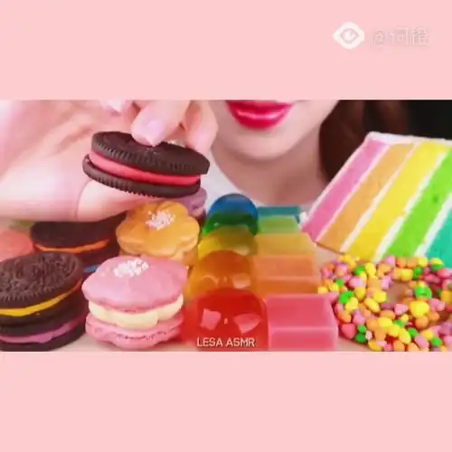 吃播声控lesa吃彩虹系列甜品外网吃播
