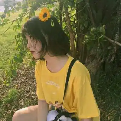 绿色的小清新女头qq头像青春校园小清新图片

