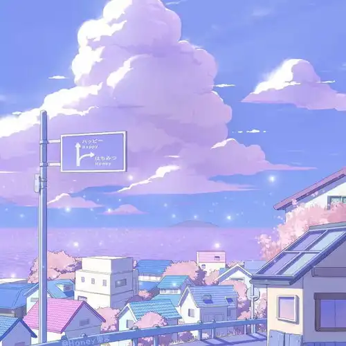蓝天白云治愈系背景图
