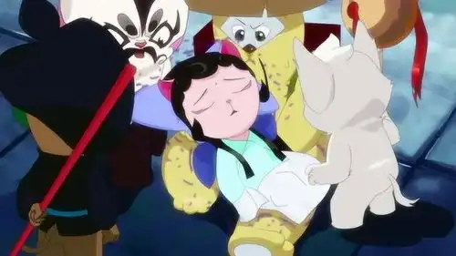 京剧猫画师被揭穿了,小青也恢复了,镇子的真面目也显示出来了
