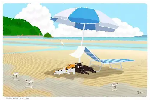 超级暖心的治愈系插画让旅行猫咪陪你走过春夏秋冬
