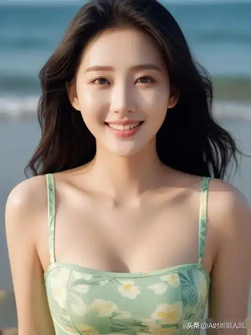 美女泳装写真绿色系衬托雪白肌肤简直太美了,做你女朋友
