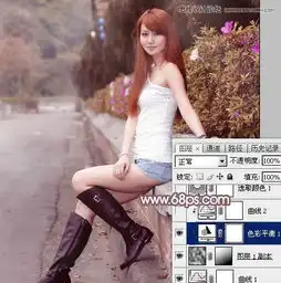photoshop调出马路女孩唯美的橙色效果
