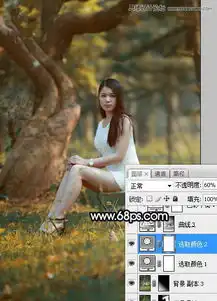photoshop调出暖黄色逆光效果的公园美女照片

