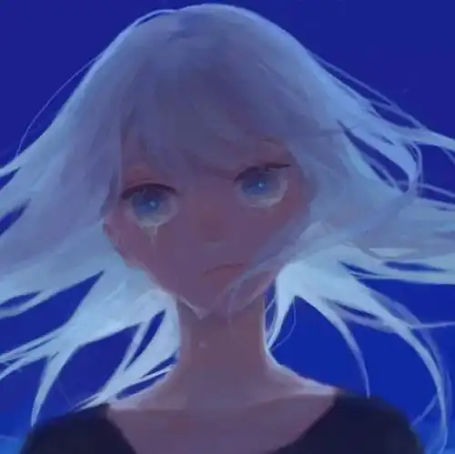 蓝色系头像动漫女生唯美
