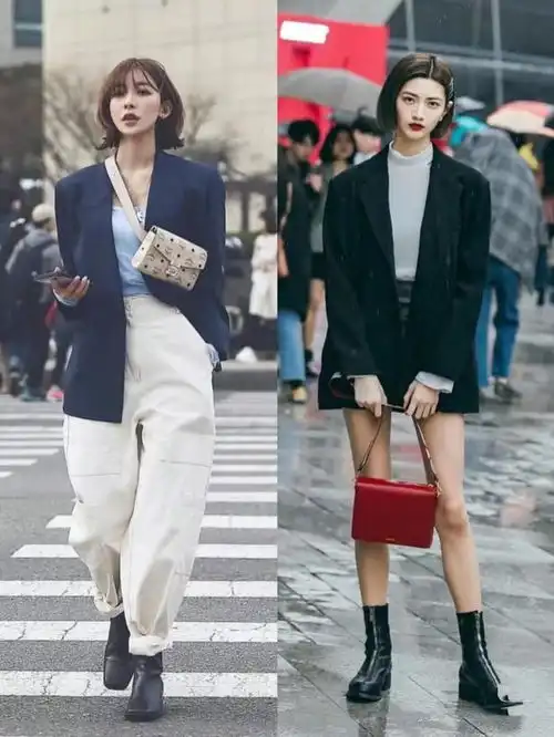 终于发现短靴才是韩系穿搭的精髓,配裙子很美搭裤子好帅
