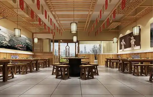中式风格餐饮店装修设计特点,郑州京创装饰
