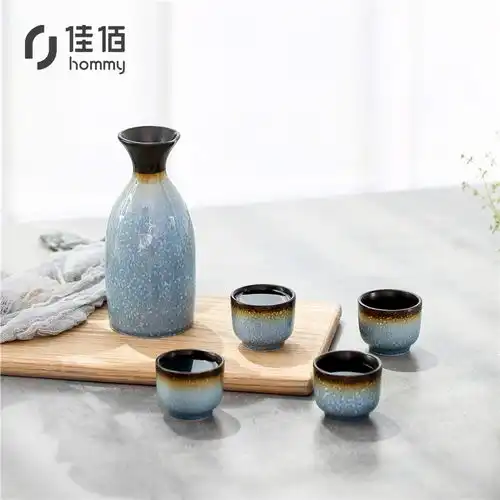 原价79现价56佳佰陶瓷分酒器套装白酒分酒壶酒杯石兰清酒具套装日本清酒壶酒杯5件套日式陶瓷酒盅茅台酒小酒杯量酒器
