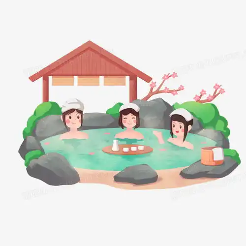 手绘插画闺蜜泡温泉场景元素png图片素材免费下载手绘png30003000像素
