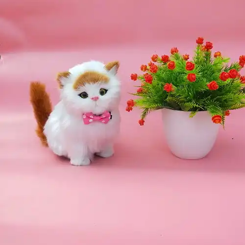仿真猫咪玩偶会叫的猫儿童毛绒玩具假猫孩子生日礼物
