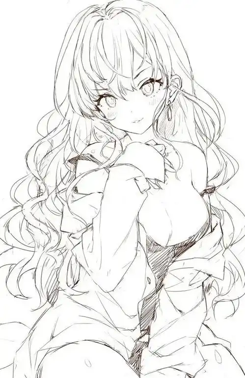 二次元少女线稿素材分享,要想画好美女,首先要学会看美女
