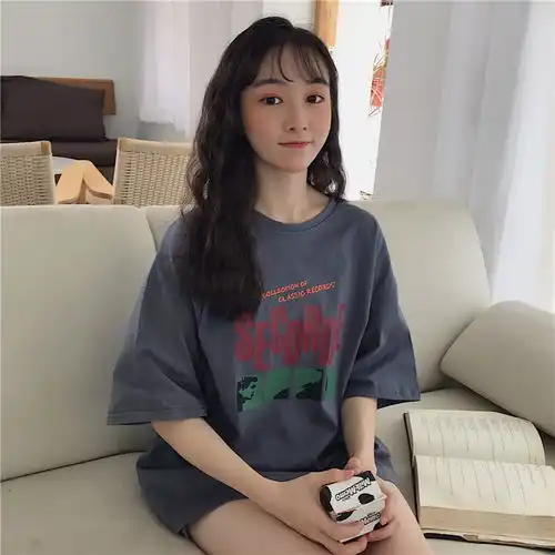 2020新款春夏纯棉ins网红怪味泫雅风mschf少女t恤amm福卡商城
