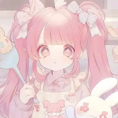 可爱粉色系少女心动漫头像图片
