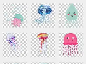 卡通可爱彩色海洋生物水母png免扣素材图片模板下载20.05mb居家物品大全生活工作
