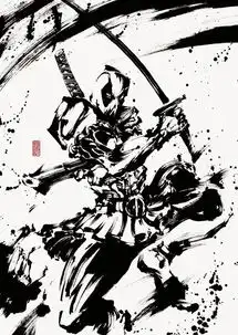 水墨画作家御歌头,另类黑白风格一展动漫名角色霸气雄风
