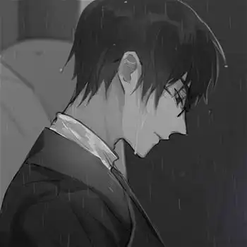 丧系男头暗黑系伤感黑白动漫男生头像
