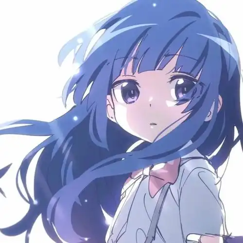 温柔风蓝色系动漫女头
