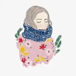 小雪时尚插画粉色png毛衣围巾图片素材其他格式下载动漫人物大全
