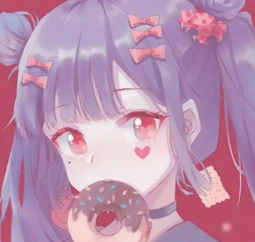 可人的小女孩漫头手绘风
