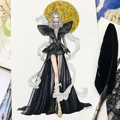 彩铅大全这是一张张有仙气的时装画,不能穿也喜欢
