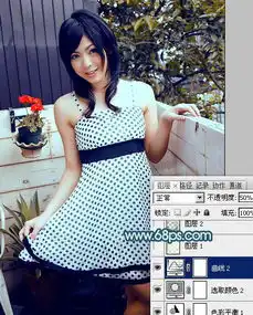 调制唯美黄褐色女生照片的ps教程
