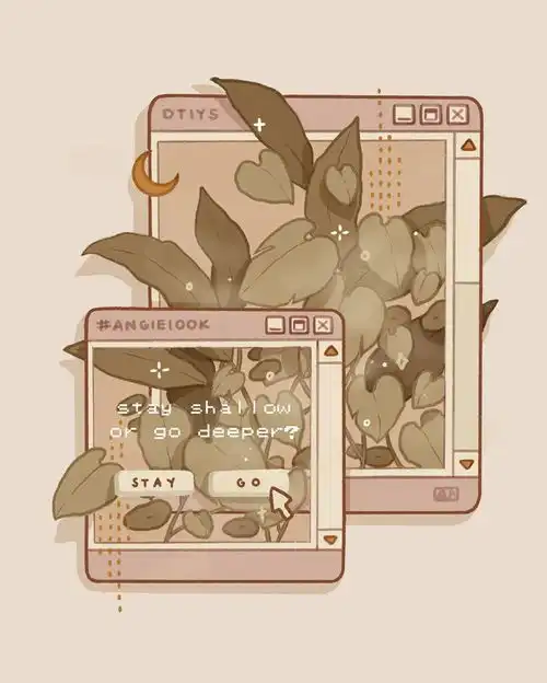 插画奶茶色就是治愈色
