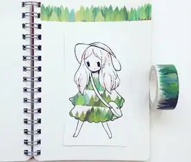 小姐姐用纸胶带制作超萌插画,太美啦
