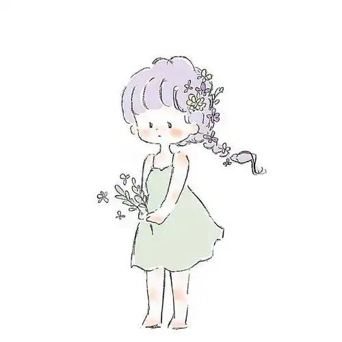 一组超级治愈系女生小插画
