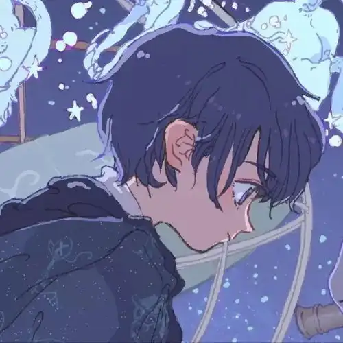 动漫男头好看的男生头像手绘星空文艺卡通孤独
