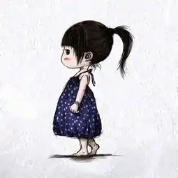 治愈系插画一位父亲画给女儿的画
