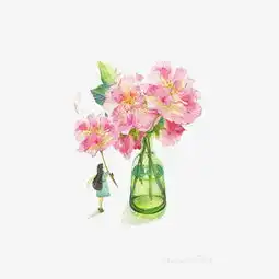 手绘插花小女孩素材图片免费下载高清装饰图案png千库网图片编号4320032
