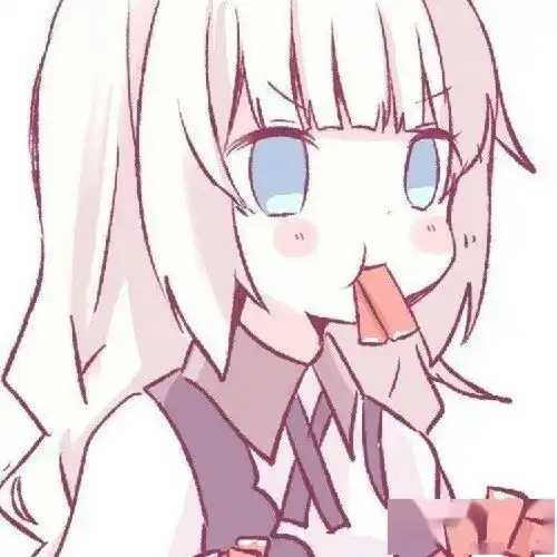 粉色少女系卡通女生头像,可爱头像
