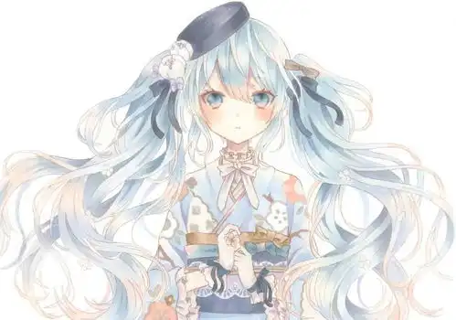 日系二次元华丽动漫少女服饰装扮手绘素材
