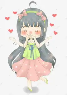 动漫手绘日系小清新飞吻的小女孩插画png素材图片免费下载千库网
