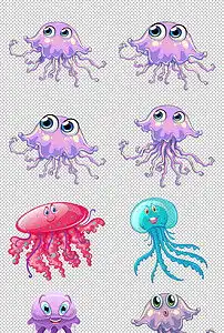 卡通可爱水母海洋生物动物图片png素材

